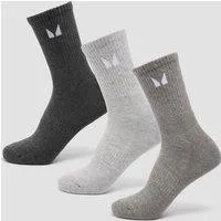 MP Unisex Crew Socks (3 Pack) - Grey - UK 2-5