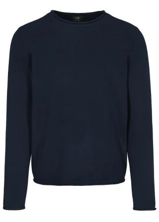 COMMANDER Finest Clothing - Rdh.-Pullover Rollkante Basic dark navy - Gr. - L