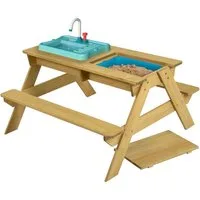 TP Toys Campingtisch Matschtisch Murmeltier (1-St), Geeignet ab 3 J., 2 integierte Sitzbänke, LxBxH 89x94x51cm