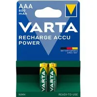 VARTA Recharge Accu Power AAA 800mAh - Wiederaufladbare NiMH Akkus, 2er Akku