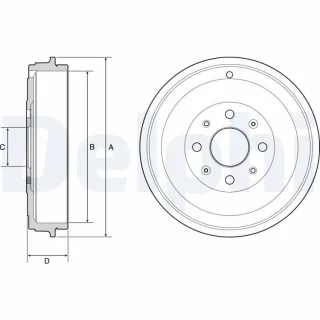 Delphi BREMSTROMMEL Fiat Grande Punto Opel Adam Corsa BF503
