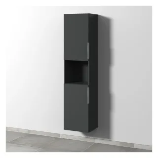 Sanipa 3way Hochschrank mit 2 Türen und 1 offenem Fach, Anthrazit-Matt UM11622