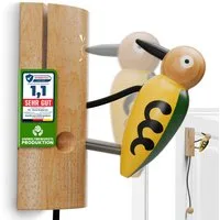 Eli Spielzeug-Gartenset Klingel aus Holz für Baumhaus - Spielhaus - Kinderzimmer - Haustür, (Stelzenhaus - Türspecht - Glocke - Geschenk für Jungen und Mädchen), Buchenholz