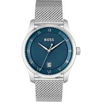 BOSS Quarzuhr PRINCIPLE 1514115, Herrenuhr, Armbanduhr, Datum, Edelstahlarmband