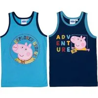 United Labels® Unterhemd Peppa Wutz Unterhemd Tank Top Unterwäsche Blau (2er Pack) (2-St)