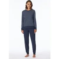uncover by SCHIESSER Schlafanzug Uncover Nightwear (2 tlg) Rundhalsausschnitt, Pure Cotton, Streifen, Single Jersey, Langarm