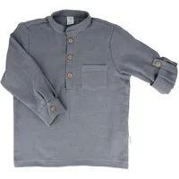 MAXIMO T-Shirt GOTS MINI BOY-Hemd, langer Arm Musselin (1-tlg)