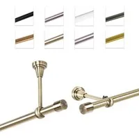 MDEKOR Gardinenstange Vorhangstange 19mm, 1-läufig, 1-läufig Wand oder Deckenmontage, 120 cm Antik Gold