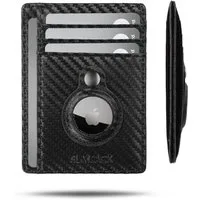 SLIMJACK Mini Geldbörse Apple AirTag Wallet - Herren - echt Leder - RFID-Schutz - Cardholder (Slim Wallet), - Kleiner Geldbeutel - Portemonnaie - Kartenhalter - Kreditkartenetui