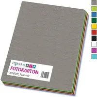itenga Bastelkartonpapier itenga Fotokarton A4 10 Intensiv Farben sortiert 50 Blatt 300 g/qm