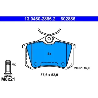 ATE Bremsbel?ge hinten Audi A4 A6 TT Seat Skoda VW