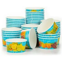 OCTOPUS Becher 50x Eisbecher, Eis- Pappbecher, Früchtebecher mit 160ml Füllvolumen, 50-tlg., Pappe
