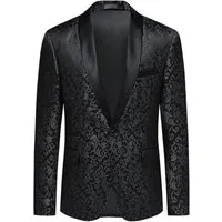 Allthemen Smokingsakko Herren Sakko Bunt Jacquard Glitzer Smokingjacke für Hochzeit
