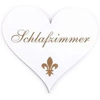 Dekolando Hinweisschild Türschild Herz - Schlafzimmer - Schild 13 x 12 cm - Schilder Türschild