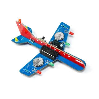 HU-089 LED Airplane Model DIY Kit NE555 CD4017 Circuit Multi-Color Lights Compact Design Battery Powered Electronics Sol