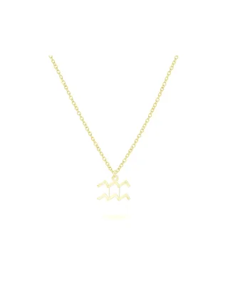 BEKA&BELL Anhänger mit Kette 925-Sterling Silber vergoldet Glänzend 42cm Wassermann