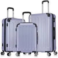 Flexot Hartschalen-Trolley F-2045 Kofferset, 360° Rollen, robuster Reisekoffer, Bordcase, 4 Rollen, Robuster und moderner Koffer mit vier 360° Rollen und Zahlenschloss