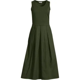 Ausgestelltes ärmelloses Midikleid für Damen, Damen, size: regular, Grün, Baumwolle/Baumwoll-Mischung, by Lands' End