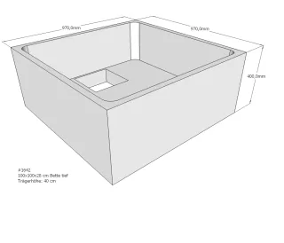 Neuesbad Wannenträger für Bette tief 100x100x28 SD21095