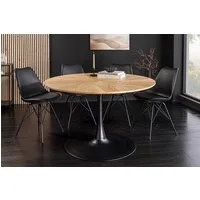 riess-ambiente Esstisch ATELIER 120cm schwarz/natur - Eiche, Metall, Säulenfuß, 4 Personen (Einzelartikel, 1-St), furnierter Bistrotisch - ideal für Küche, Esszimmer, Wohnzimmer & Büro