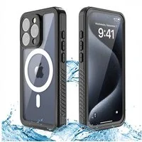 Wigento Handyhülle Für Apple iPhone 16 Pro MagSafe Full Body Wasserdichte Hülle Tasche, Wasserdichte Magsafe Schutzhülle mit integriertem Displayschutz