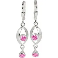 SilberDream Paar Ohrhänger SilberDream Ohrringe für Damen 925 Silber (Ohrhänger), Damen Ohrhänger Eye aus 925 Sterling Silber, Farbe: silber, rosa