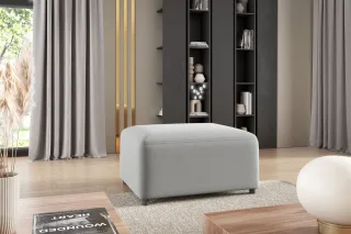 Polsterhocker Designerhocker Hocker MEGAN in Stoff Salvador Hellgrau