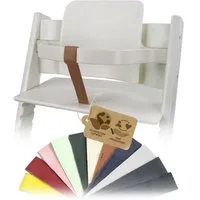 BambiniWelt by Rafael K. Leder Schrittgurt kompatibel mit Stokke Tripp Trapp Hochstuhl-Gurt, Echtleder, Öko-Leder, abwaschbar - naturbelassen - wohlriechend
