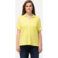 Ulla Popken T-Shirt Poloshirt Webkragen Knopfleiste Halbarm