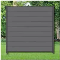 WPC Profi Zaun Komplettset Sichtschutzzaun Gartenzaun Alupfosten Anthrazit 180x180cm, (Komplettset, mit Start- und Abschlussleisten, Pfosten und Zubehör)