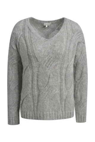 Milano Italy - cable knit pullover v-neck 1/1 sleeve - Gr. - L