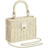 Goodman Design Handtasche Quadratische Rattan-Top-Griff-Tasche – natürlich, elegant, vielseitig, Leichtgewicht – angenehm zu tragen, auch unterwegs