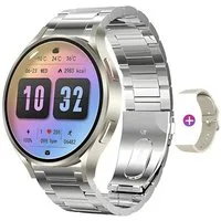 Nagham Ghazal Aswad Smartwatch Bluetooth-Anruf, AMOLED-Sprachanruf, NFC, GPS, Sport 2025 Smartwatch (4,4cm cm/1,39 Zoll)