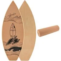 F2 Balanceboard F2 Kork Balance Board Surf 74x30cm mit Korkrolle