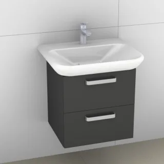 Artiqua 413 Waschtischunterschrank für MyDay 125460 Anthrazit Hochglanz, 413-WU2L-K90-7015-51 413-WU2L-K90-7015-51