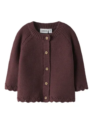 NAME IT - NBFBALSALMI LS KNIT CARD oxblood red - Gr. - 56