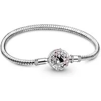 Gnoce Perlenarmband Gnoce Armband rosa Blumen GYB026-20 Platinbeschichtete Silberlegierung