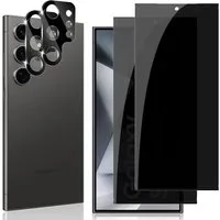 MSM Displayschutzglas 4in1 Schutzglas für Samsung Galaxy S24 Ultra Panzerfolie Blickschutz