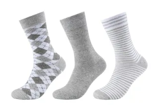 s.Oliver Red Label - Socken mit Muster (3 Paar) grau - Gr. - 42