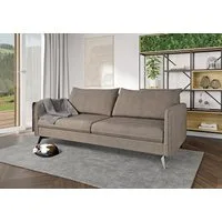S-Style Möbel 3-Sitzer Sofa Azalea mit Schwarz Metall Füßen aus Luxusmicrofaser, mit Wellenfederung