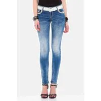 Cipo & Baxx Slim-fit-Jeans Jeans mit Stickereien auf den Gesäßtaschen, WD343