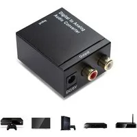 Bolwins D02C Digital-Analog Audio Konverter Toslink/Koax zu RCA Wandler Audio-Adapter Digital Koaxial (SPDIF, RCA), Digital Optisch (Toslink) zu 2x RCA (L/R) Stereo Ausgang, 0 cm, Rauschfreie Signalwandlung, stabile Toslink Buchse, LED Status