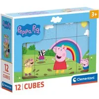 Clementoni® Würfelpuzzle Peppa Pig, 12 Puzzleteile, Made in Europe