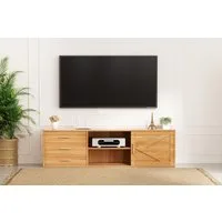 HOMAVO Lowboard TVG1 mit 3 Schubladen & Schiebetür, 160 - 180 cm (FSC®, viel Stauraum, pflegeleicht), Bodenstehendes TV-Lowboard mit Stauraum