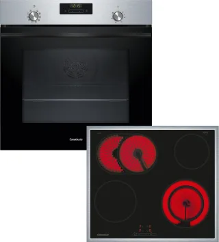 Constructa Backofen-Set "CF3M61053" mit Teleskopauszug nachrüstbar Hydrolyse