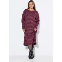 Studio Untold Jerseykleid Midikleid Rippjersey mit Ringeln Langarm