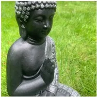 K&L Wall Art Buddhafigur Buddha Statue Kunststein Feng Shui Deko Steinfigur (1, Gartenfigur), 33cm große Boho Gartendeko