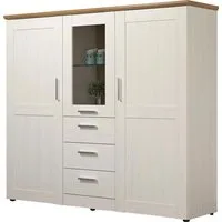 Home affaire Highboard Nybro, Vitrine, wechselseitig montierbarer Türanschlag, Breite 159 cm