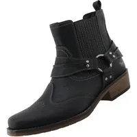 Mustang Shoes 36M0031001-black Stiefelette Western/Biker-Boot mit markantem Stiefelband