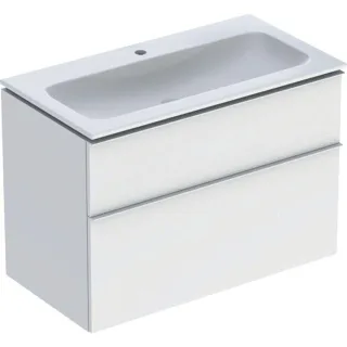 Geberit iCon Waschtisch mit Unterschrank 90 cm 502333013 Waschtisch-Set 90x63x48cm, weiß/KeraTect, Korpus / Griff weiß matt